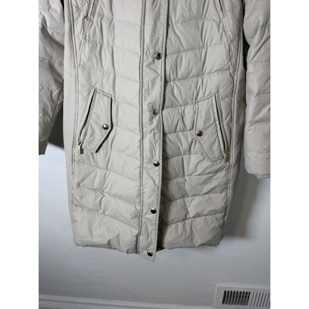 Michael Kors Women's Grey Faux Fur Hooded Puffer‎ Coat Sz Plus XL